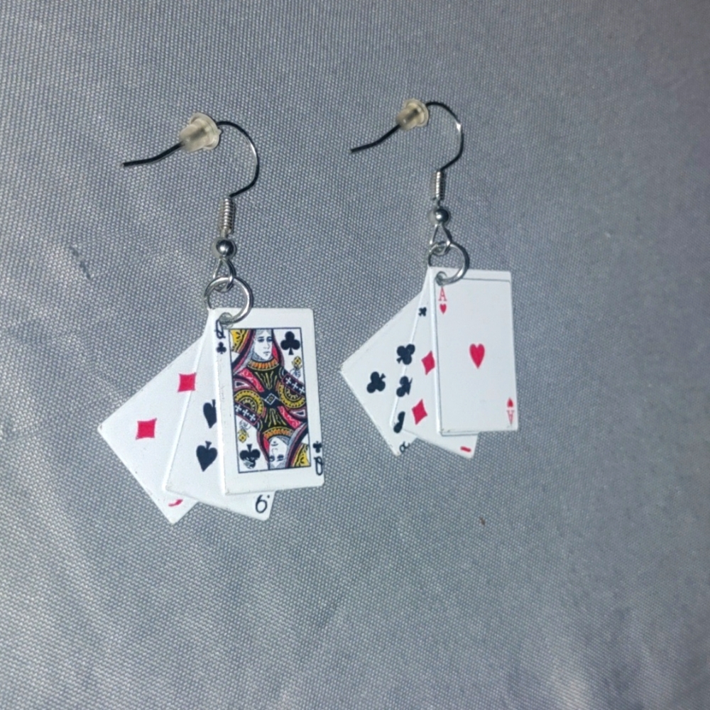Card set earrings - Picture 2 of 2